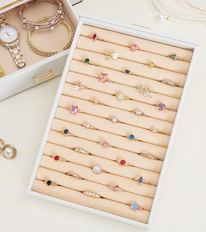 Homde Jewelry Organizer with Transparent Window Necklace Hooks Gift - Image 8