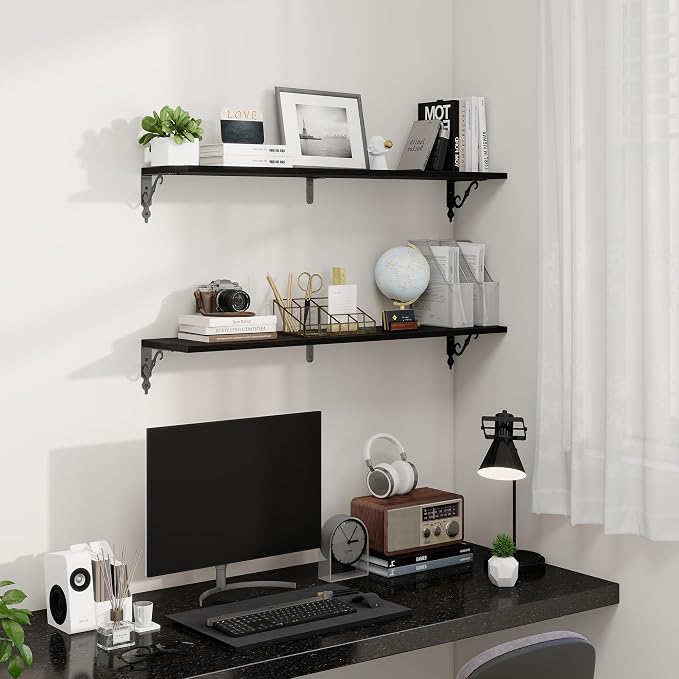 Fun Memories 40 Inch Floating Shelves Wall Mounted, 8 Inch Deep Wall Shelves - Image 2