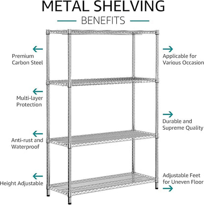 IZEUK 3400 LBS Garage Shelving Wide Storage Shelves 4 Tier Metal Shelves Heavy - Image 5