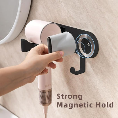 Hair Dryer Holder Wall Mounted, Hair Dryer Organizer Self Adhesive Compatible - Image 4