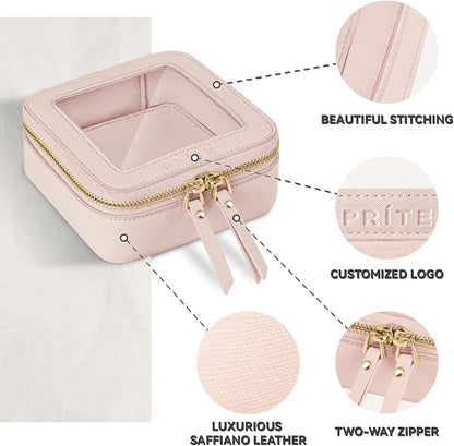 Prite Small Makeup Bag for Women Portable Clear Makeup Bag Cute Mini Waterproof - Image 4