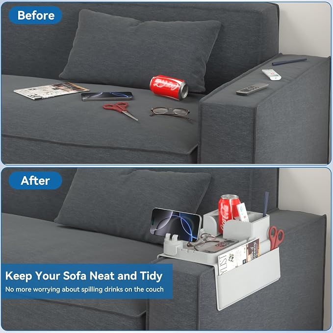 Couch Arm Cup Holder CLESOO Couch Arm Tray Anti-Slip Couch Cup Holder Silicone - Image 8