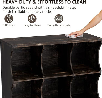 9 Cube Storage Shelf Organizer, Low Book Shelf Bookcase Entryway Table - Image 4