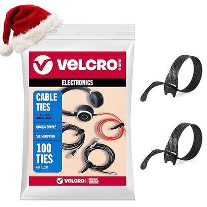Velcro Brand Reusable Cable Ties – Mens Stocking Stuffers 2025, 100 Pack 6 Inch by VELCRO%C2%AEBrand