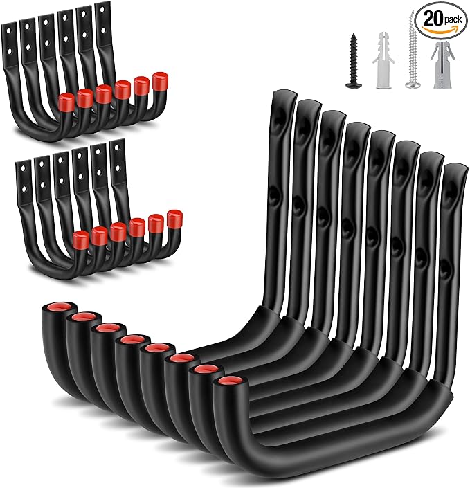Nacial 20 Pack Garage Hooks Heavy Duty, 9.8" & 3.5" Garage Wall Hook by NacialPromise-Consumersfirstalways