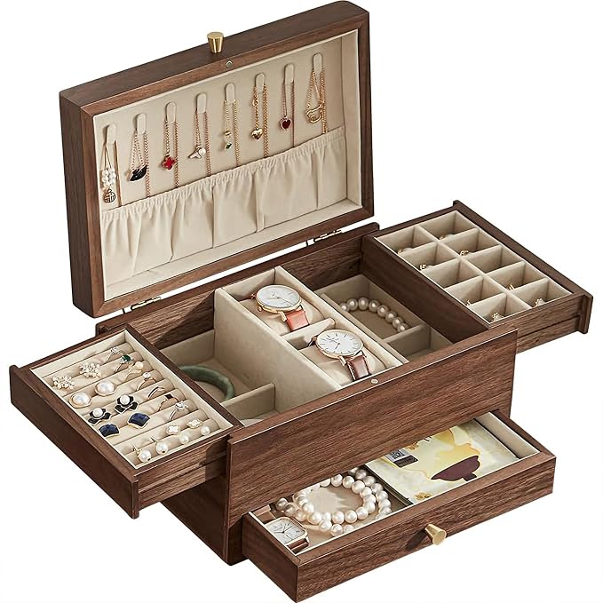 CHOSIN Black Walnut Wooden Jewelry Box by CHOSIN