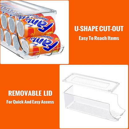 2 Pack Soda Can Organizer for Refrigerator, Stackable Canned Food Pop Cans - Image 4