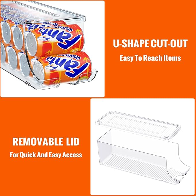 4 Pack Soda Can Organizer for Refrigerator, Stackable Canned Food Pop Cans - Image 5