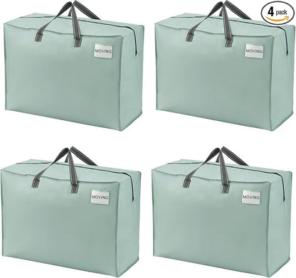 VENO 4 Pack Heavy Duty Moving Bags, Storage Bags, Packing Supplies, Top Zipper by Veno