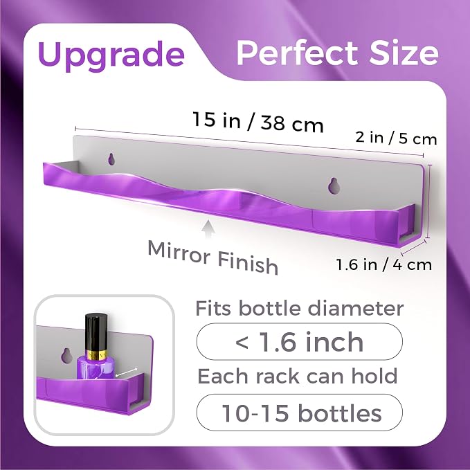 Wall-Mounted Nail Polish Organizer Rack - Image 3