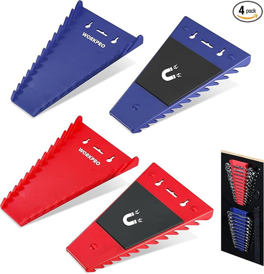 WORKPRO 4-Pack Magnetic Wrench Organizer, 12-Piece Wrench Holder Set by WORKPRO