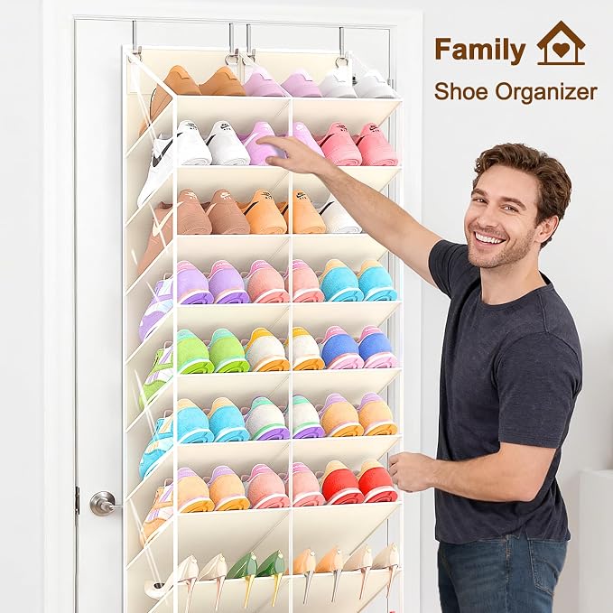 30 Pairs Over the Door Shoe Organizer, 10-Tier Door Shoes Rack Storage - Image 4