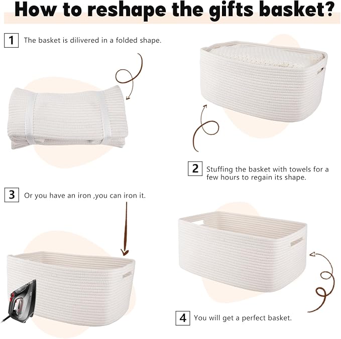 OIAHOMY Storage Basket for Shelves, Closet Cube Storage Bins Baskets for - Image 7