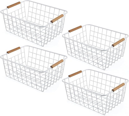 Wire Basket 4 Pcs Wire Storage Baskets Wire Baskets Organizing by ELEATTRUN