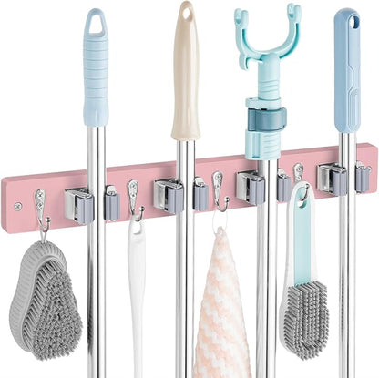 Pink Mop Broom Holder Wall Mount by OUTNILI