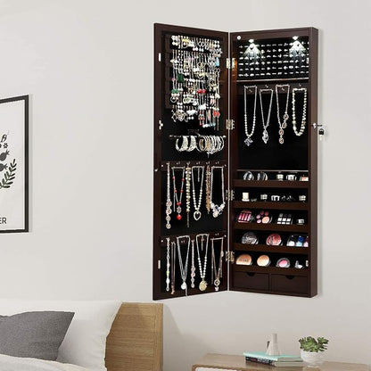 Giantex Jewelry Armoire Wall Door Mounted, Lockable Jewelry Cabinet - Image 8