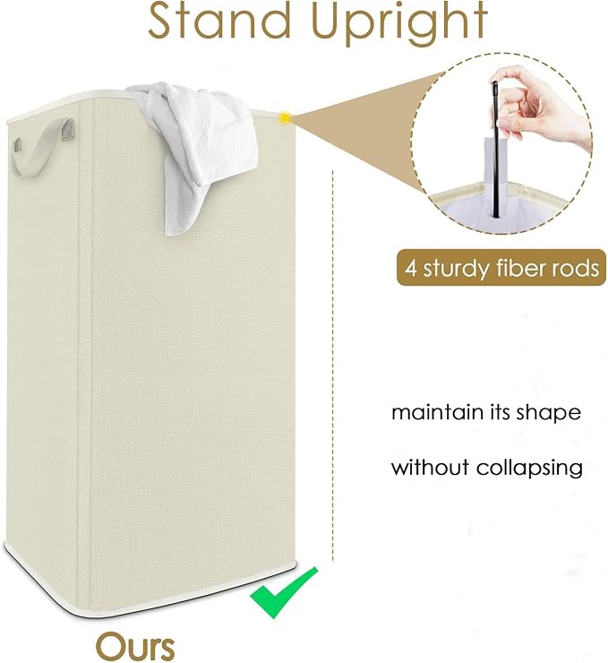 SNIGJAT Extra Large Laundry Hamper, 100 L Tall Laundry Basket - Image 3