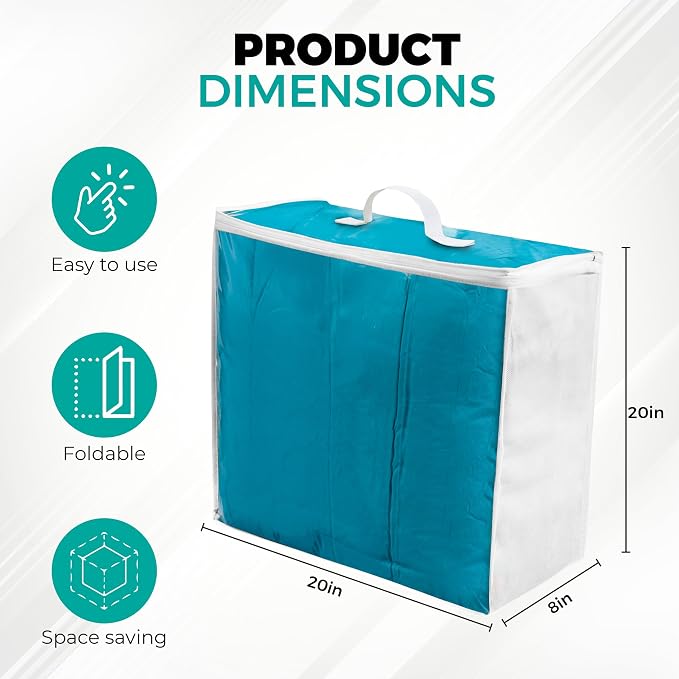 3 Pack Clear Plastic Storage Bags, Durable Zippered Storage Bags - Image 4