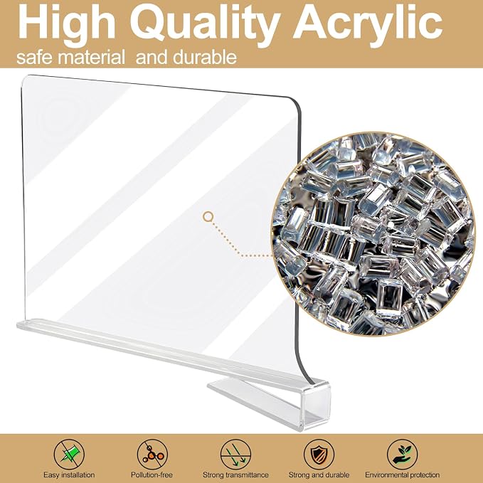 Acrylic Shelf Dividers for Closet Organization, Closet Shelf Organizer for - Image 4