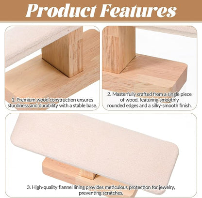 Wooden Watch Display Stand Wood T-Bar Bracelet Display Stand Jewelry Organizer - Image 4