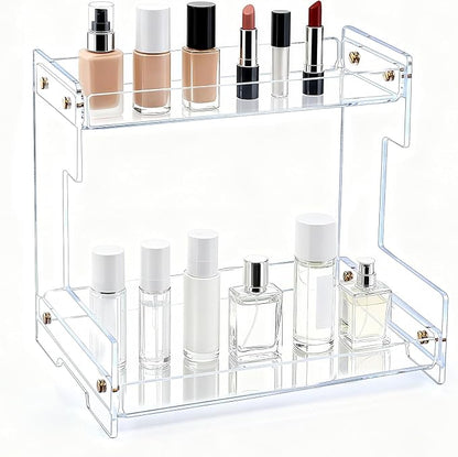 Clear Bathroom Countertop Organizers and Storage, 2 Tier Acrylic Cosmetics by Unknown
