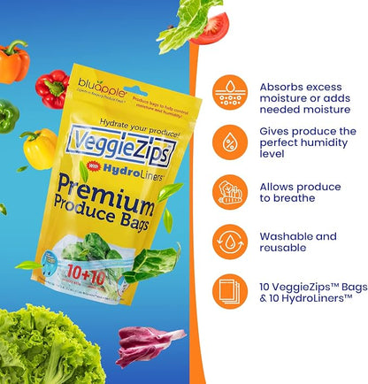 Bluapple VeggieZips Premium Produce Storage System - Image 3