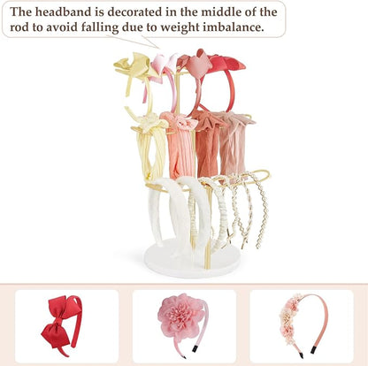 Dahey Headband Holder Organizer Metal 3-Tier Hair Hoop Display Stand Headband - Image 3
