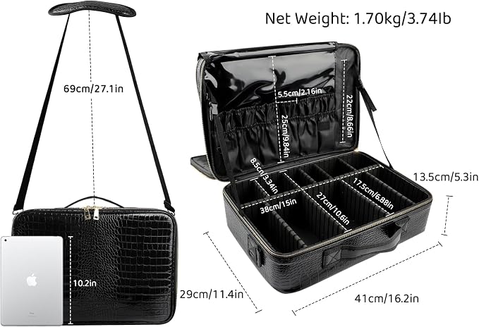 JOURMON Travel Makeup Train Case, Large Capacity Cosmetic Bags - Image 2