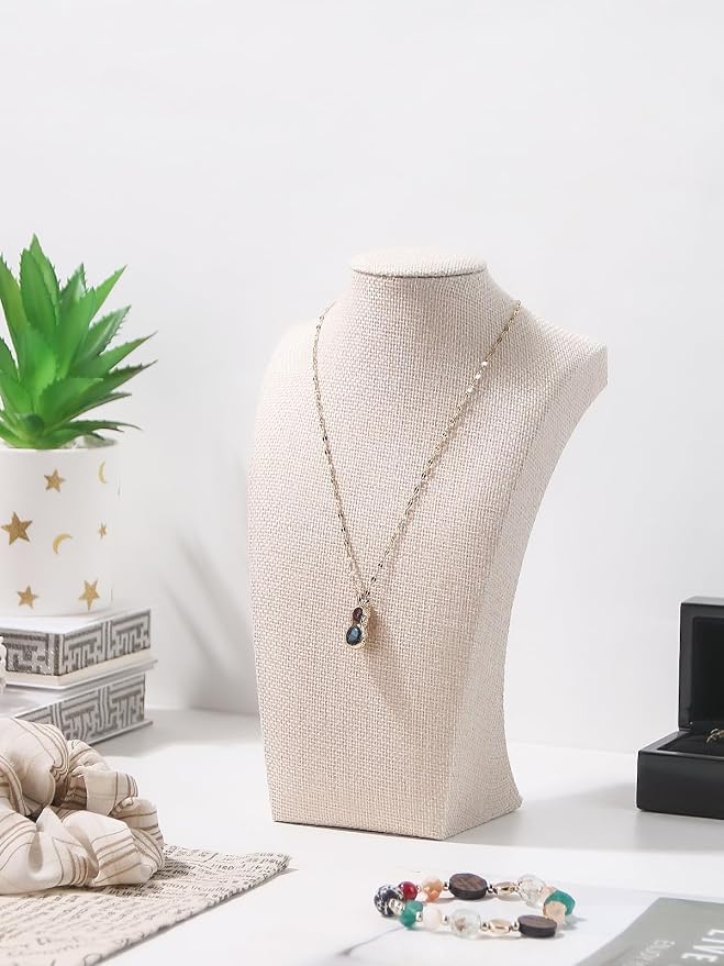 3Pcs Necklace Bust Stand for Selling, Linen Necklace Display Holder, Jewelry - Image 3