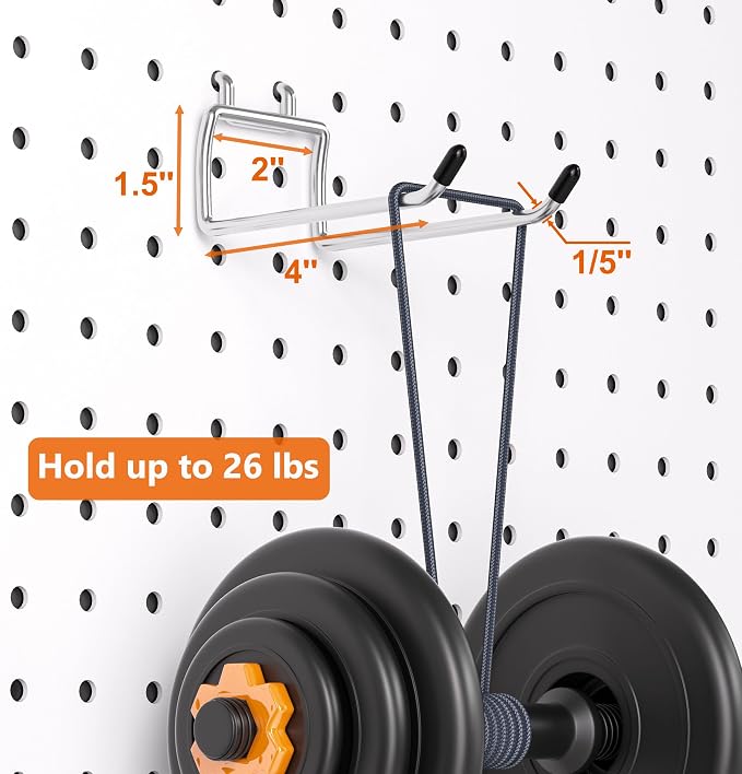FRIMOONY Heavy Duty Pegboard Hooks 30 Pack, 4 Inch Long, Fitting 1/4 Inch - Image 2