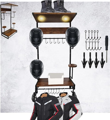 Motorcycle Helmet Holder Wall Mounted Motorcycle Gear Helmet Hook Rack Storage by WLDDFF