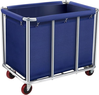Commercial Laundry Cart with Wheels, 11.35 Bushel Large Laundry Tumbler with by frides