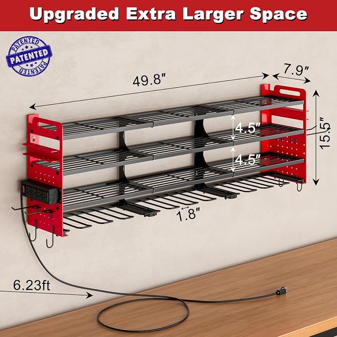 12 Cordless Drill Holder Large Power Tool Organizer Wall Mount - Image 2