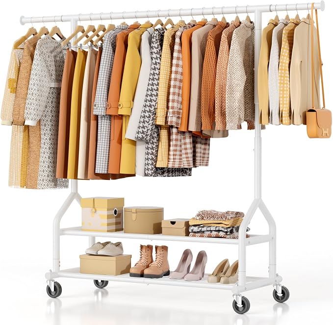EAGMAK Heavy Duty Clothes Rack Load 556 LBS, Rolling Clothing Rack by Eagmak
