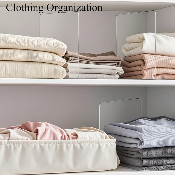 Shelf Dividers for Closet Organization: 12" Tall Acrylic Closet Dividers for - Image 8