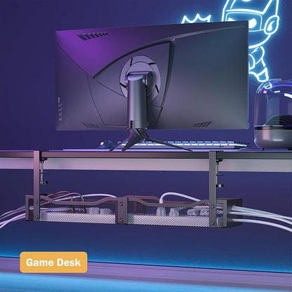 DELAMU 25'' Extended Under Desk Cable Management, No Dill Desk Cable Management - Image 7