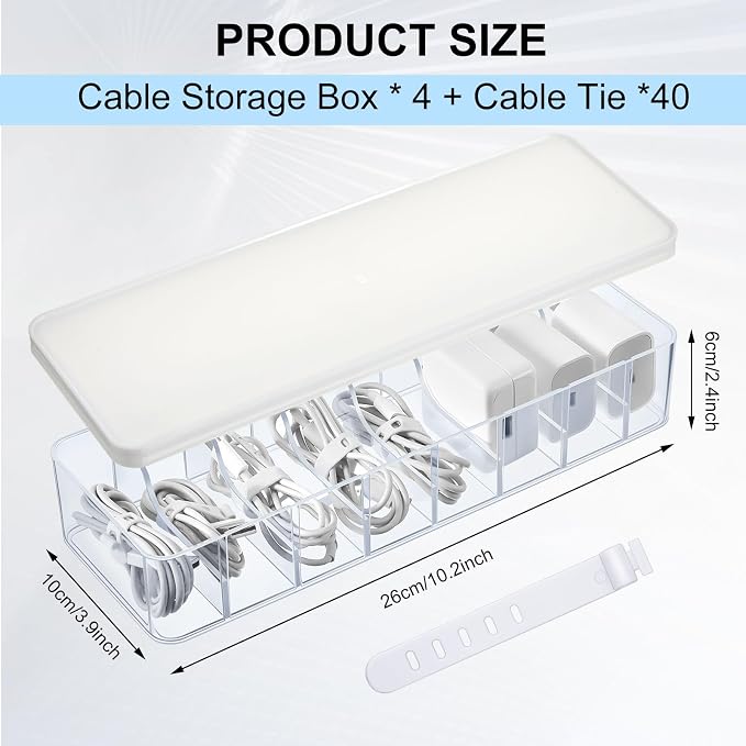 Tatuo 4 Pcs Cable Organizer Box - Image 2