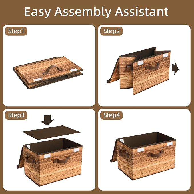 GRANNY SAYS Storage Boxes with Lid, Fabric Storage Bins with Lids, Decorative - Image 8
