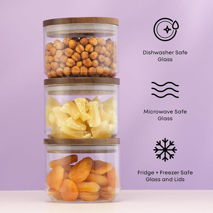 JoyJolt Holden 14oz Stackable Glass Storage Containers - Image 5