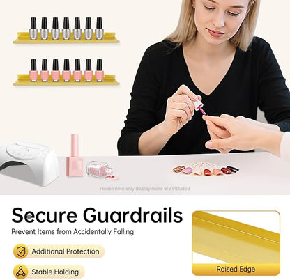 Elegant Gold Wall Mounted Nail Polish Rack - Image 7