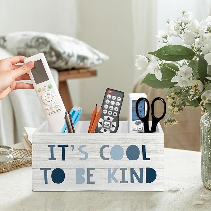 Boho Blue Pen Pencil Holder Organizer - Image 2