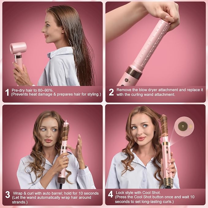 Dual Voltage StyleVibe 6-in-1 Air Styler, Hair Dryer & Blow Dryer Brush - Image 8