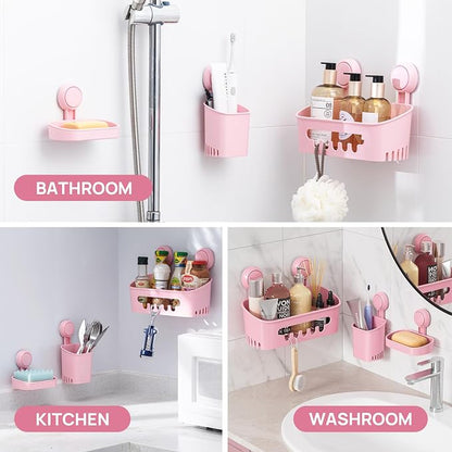 LEVERLOC Shower Caddy Suction Cup Set Shower Organizer & Soap Holder & - Image 8