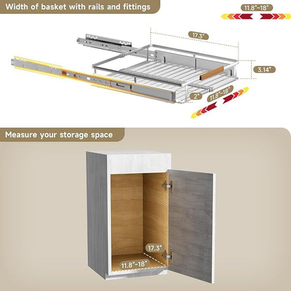 1 Pack Expandable Pull Out Cabinet Organizer，Side Mounting - Image 2