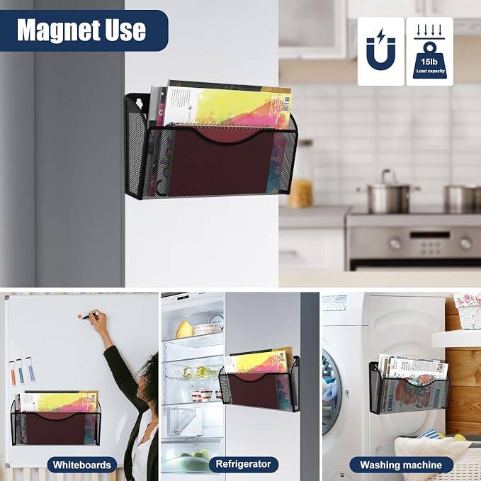 Magnetic File Holder 1 Pockets File Folder Organizer, Office Hanging Magazine - Image 5