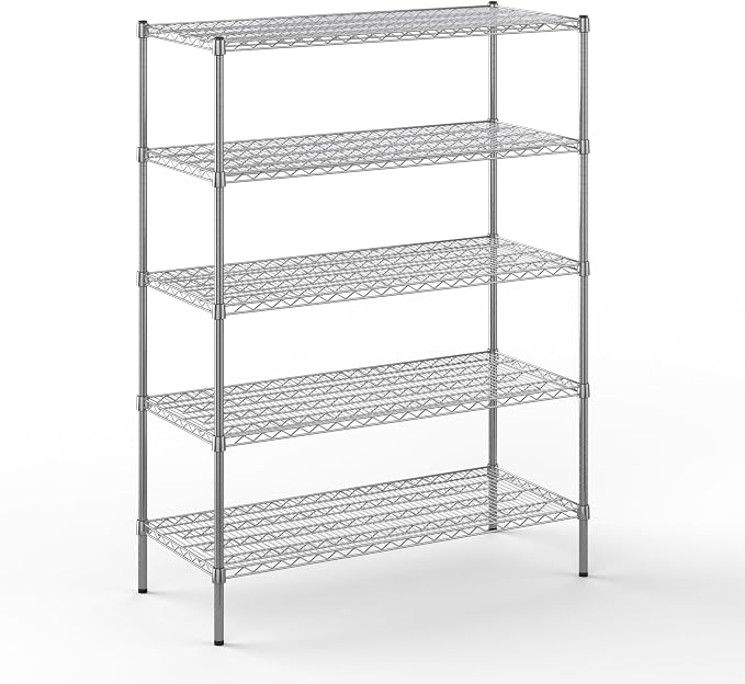21" Deep x 48" Wide x 64" Height Wire Shelving Kit | 5-Tier | NSF Commercial by Regal+Altair