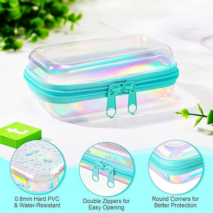 Sanwuta 6 Pcs Clear Hard Zipper Case Hard Plastic Zipper Pouches Transparent - Image 3