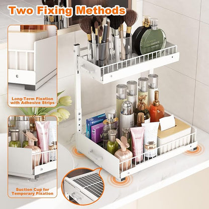 Under Sink Organizer, 2 Tier Slide Out Kitchen Cabinet Organizers - Image 6