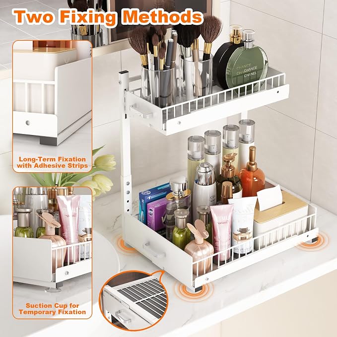 2 Tier Slide Out Kitchen Cabinet Organizers - Image 6