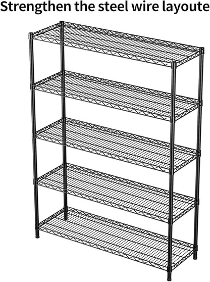 SINGAYE 5 Adjustable Heavy Duty Garage Shelving Wire Shelves Metal Standing - Image 4